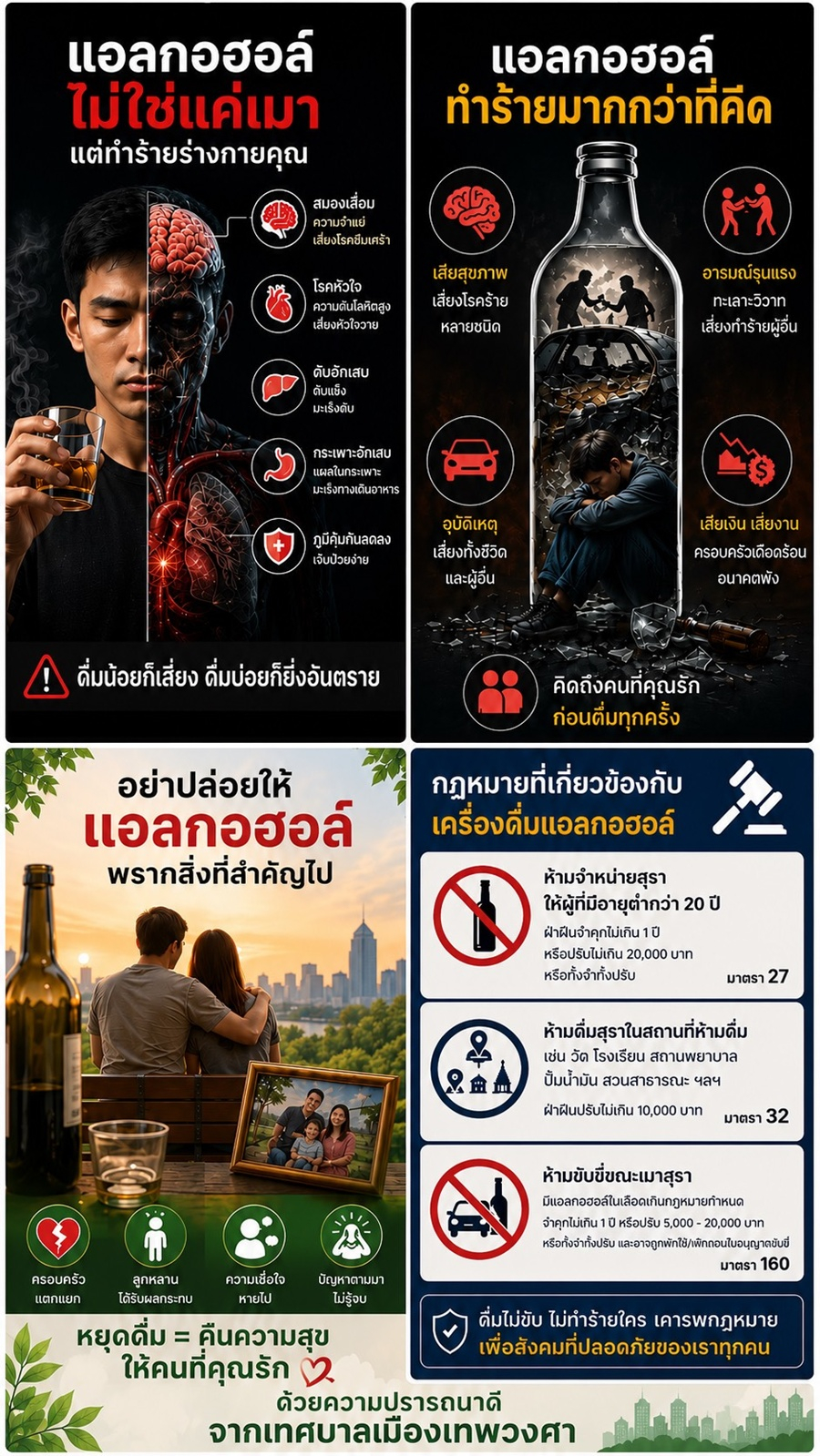 ประชาสัมพันธ์ เรื่อง โทษของการดื่มแอลกอฮอล์